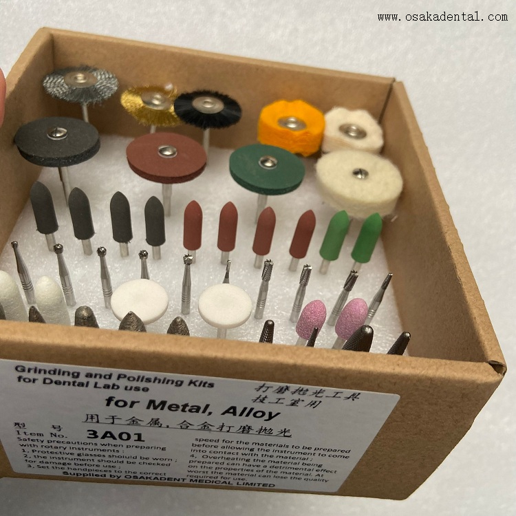 Kits de esmerilado y pulido para uso en laboratorio dental para metal/aleación 3A01
