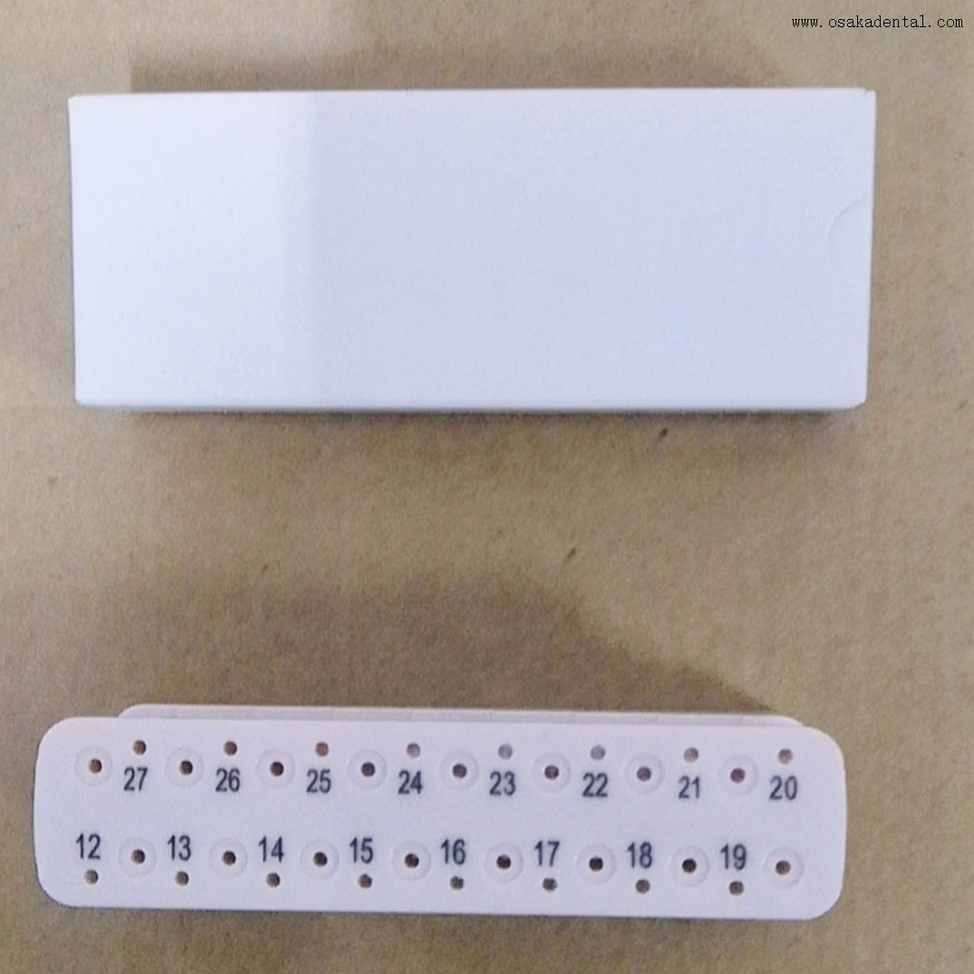 Caja de medidas Endo de color blanco esterilizable en autoclave hecha de plástico de importación
