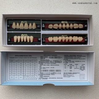 Dientes de resina sintética artificial dentales de acrílico de tres capas