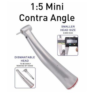 Fabricante dental Mini cabeza de acero inoxidable Contra ángulo 1: 5