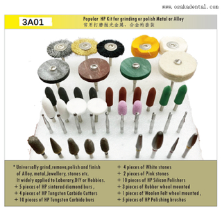 Kit de fresas de diamante dental Popular kit HP para moler o pulir metal o aleación